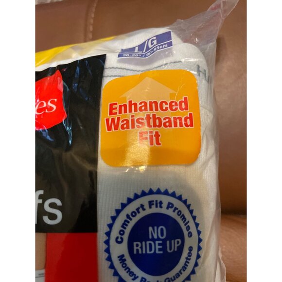 Hanes Mens 9-Pack White Briefs Comfort Fit Enhanced Waistband Size L/G 36-38 Inc - Picture 3 of 7